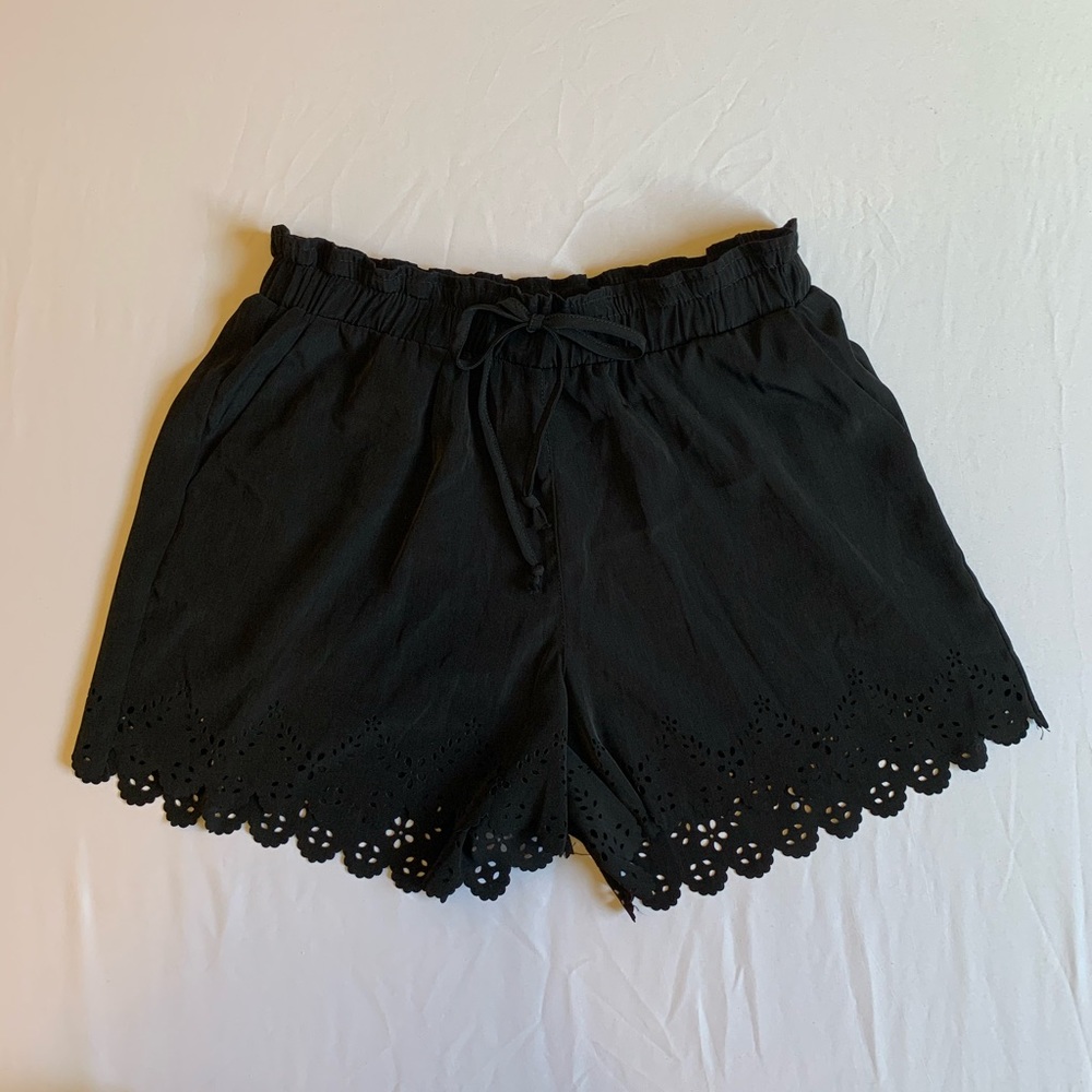 Laser Cut Paper Bag Waist Shorts